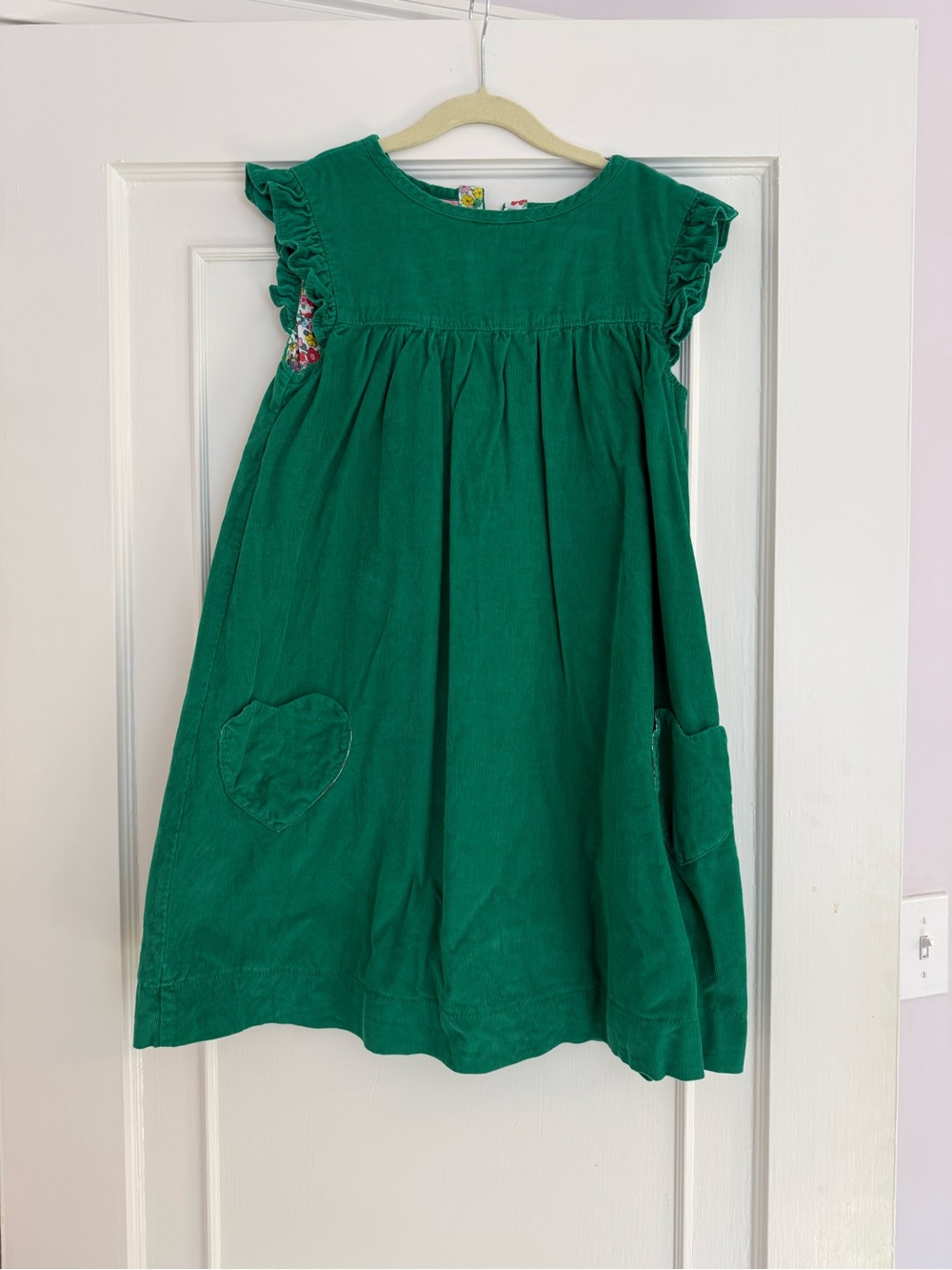 Mini Boden Emerald Green Ruffle Sleeve Dress